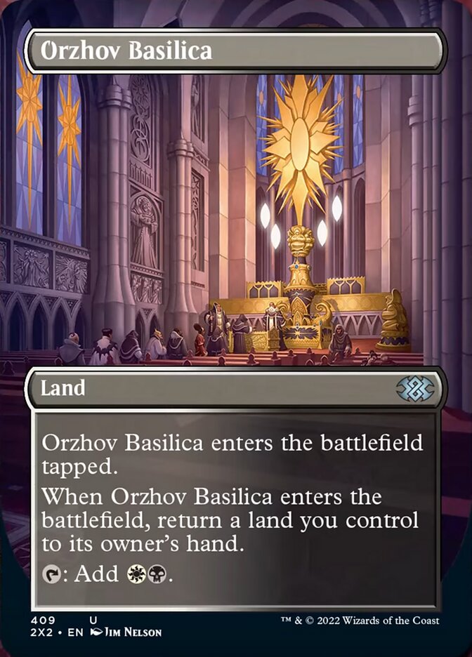 Orzhov Basilica (Borderless Alternate Art) [Double Masters 2022] | Gaming Infinity