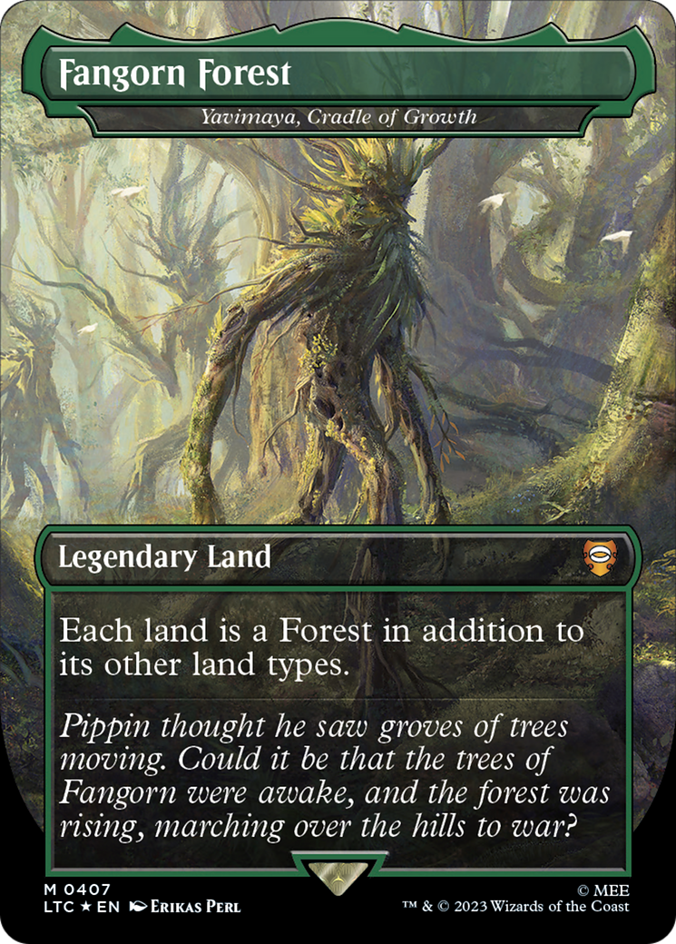 Fangorn Forest - Yavimaya, Cradle of Growth (Borderless) (Surge Foil Realms and Relics) [The Lord of the Rings: Tales of Middle-Earth Commander] | Gaming Infinity