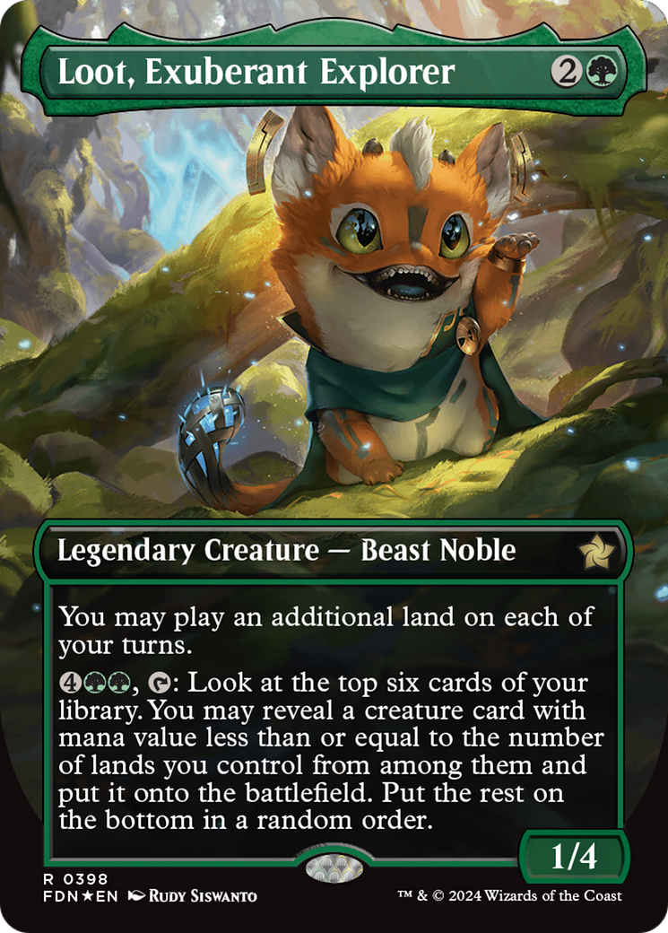 Loot, Exuberant Explorer (Borderless) (Mana Foil) [Foundations] | Gaming Infinity