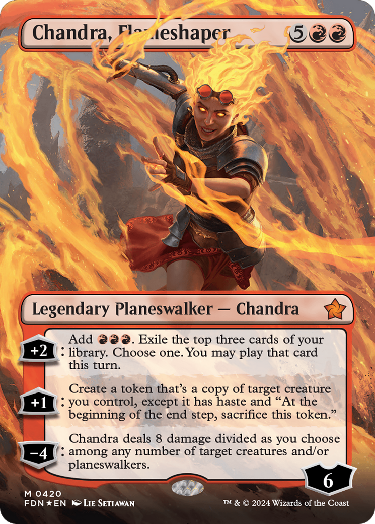 Chandra, Flameshaper (Borderless) (Mana Foil) [Foundations] | Gaming Infinity