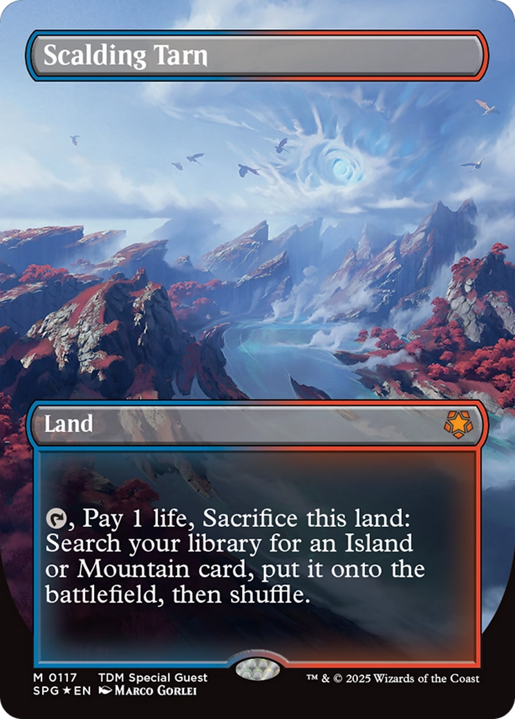 Scalding Tarn (Borderless) (Dragonscale Foil) [Tarkir: Dragonstorm Special Guests] | Gaming Infinity
