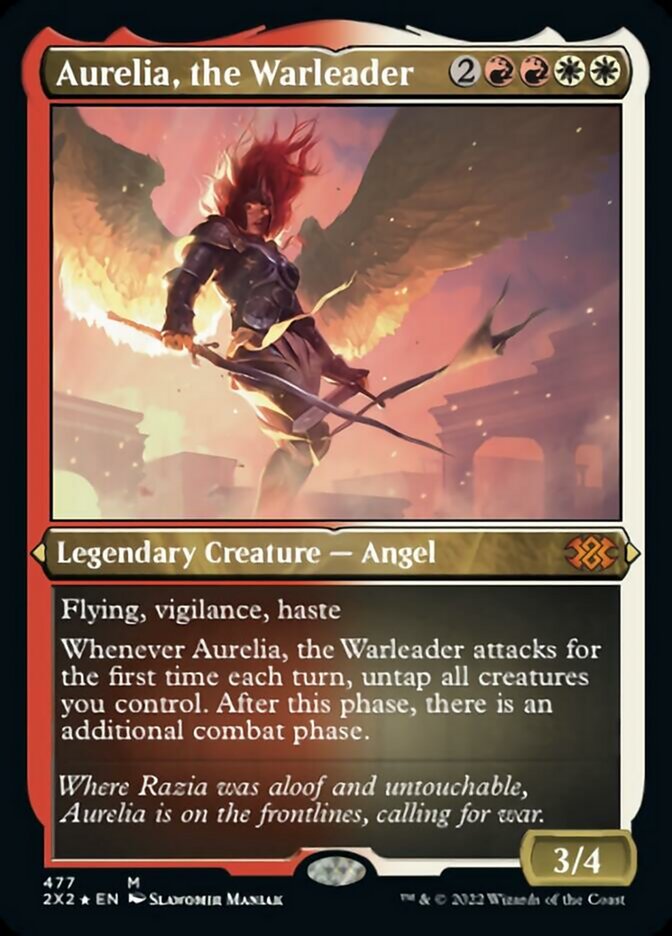 Aurelia, the Warleader (Foil Etched) [Double Masters 2022] | Gaming Infinity