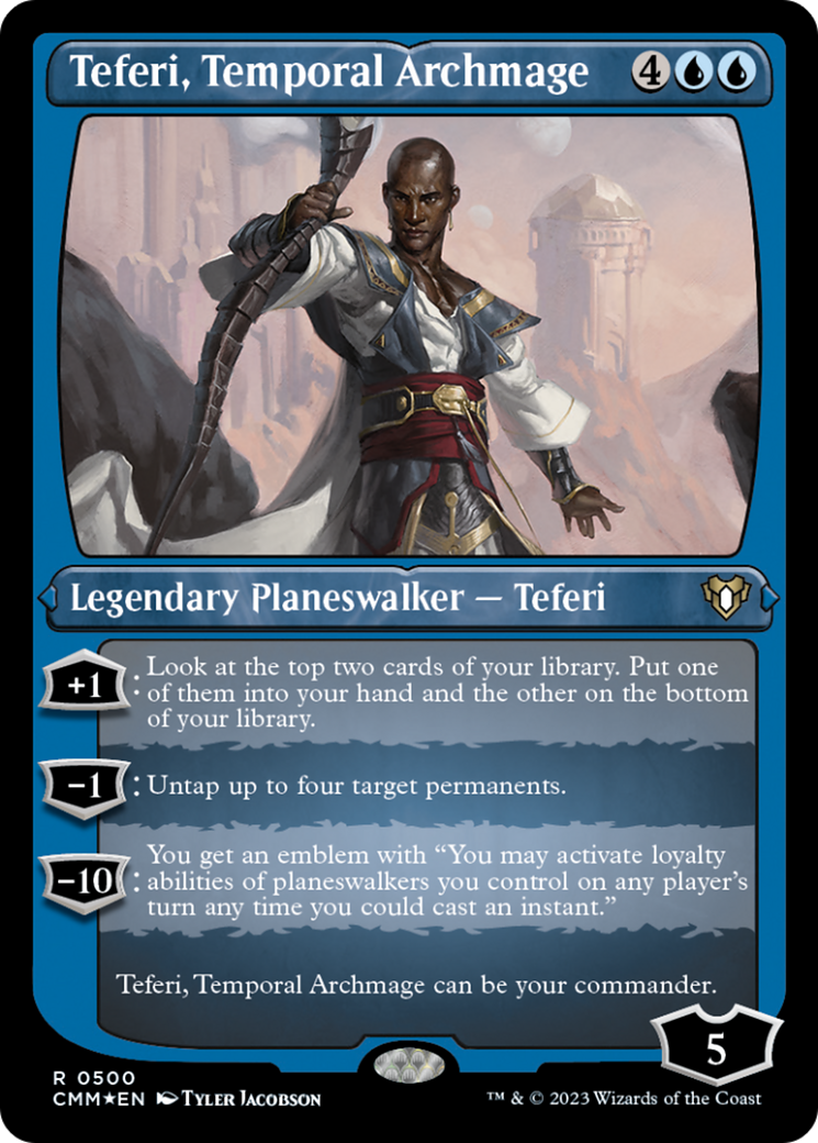 Teferi, Temporal Archmage (Foil Etched) [Commander Masters] | Gaming Infinity