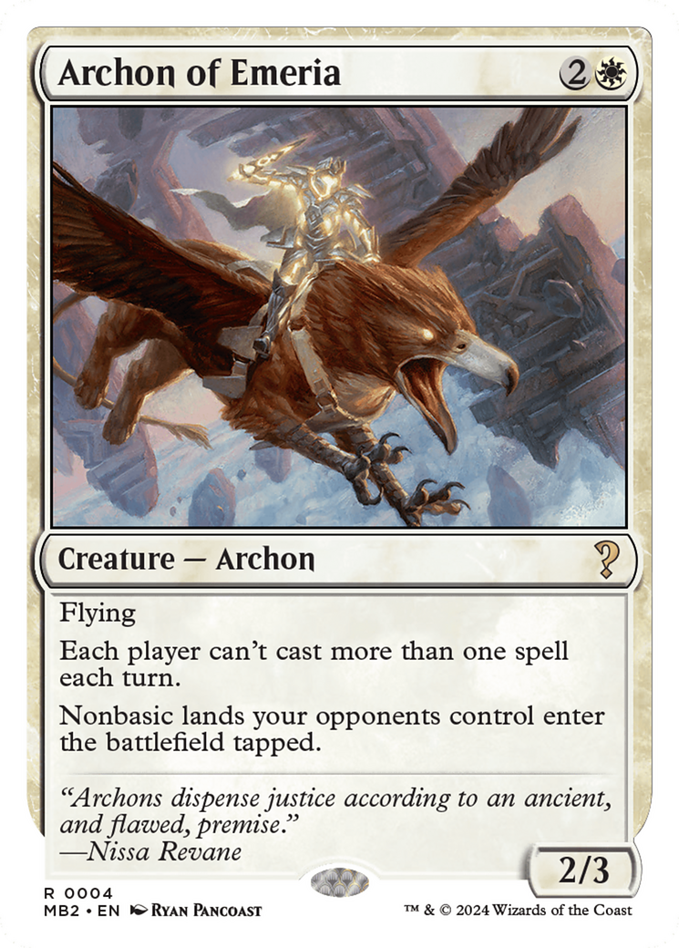 Archon of Emeria (White Border) [Mystery Booster 2] | Gaming Infinity