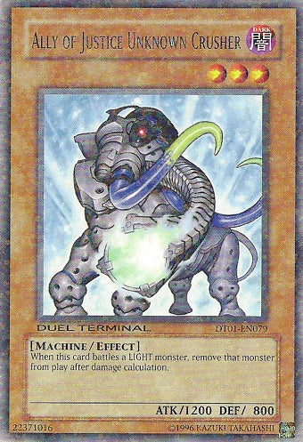 Ally of Justice Unknown Crusher [DT01-EN079] Rare | Gaming Infinity