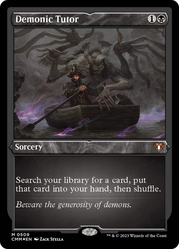 Demonic Tutor (Foil Etched) [Commander Masters] | Gaming Infinity