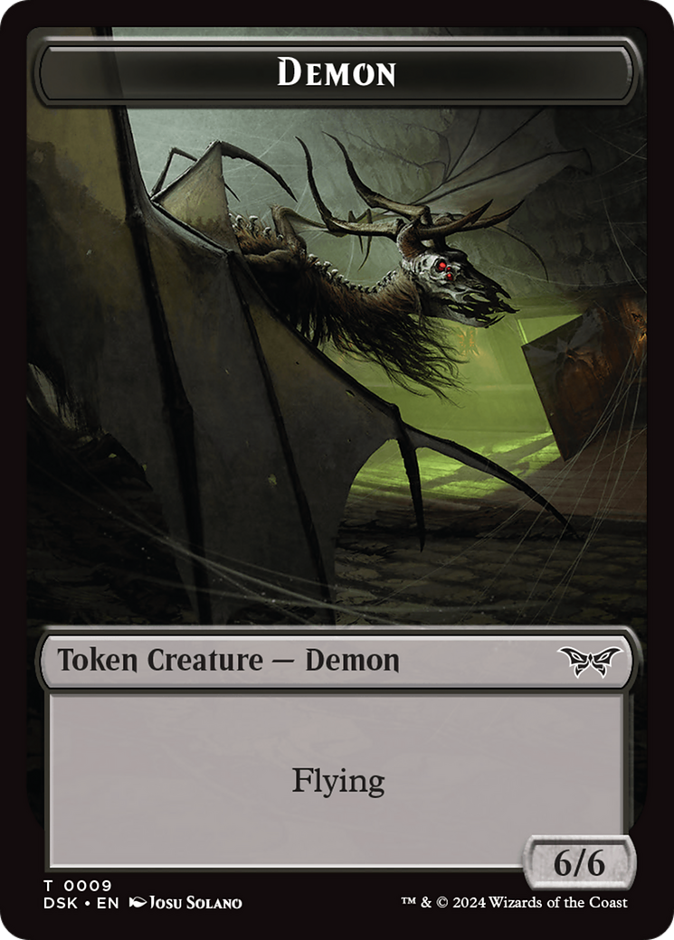 Demon // Manifest Double-Sided Token [Duskmourn: House of Horror Tokens] | Gaming Infinity