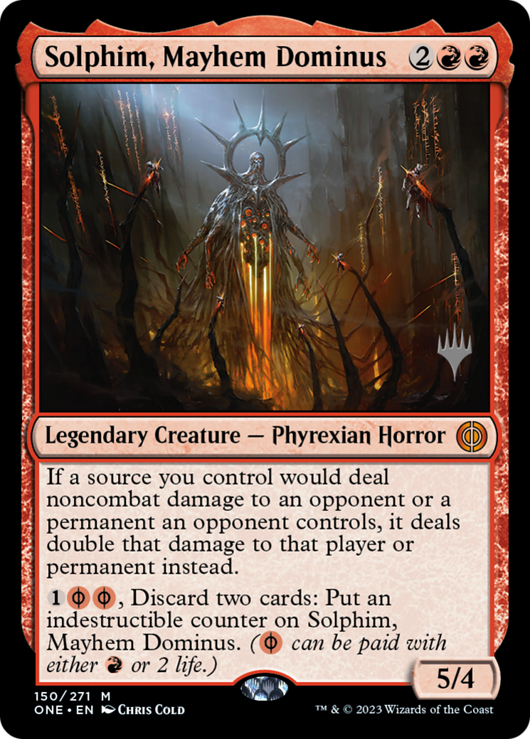 Solphim, Mayhem Dominus (Promo Pack) [Phyrexia: All Will Be One Promos] | Gaming Infinity
