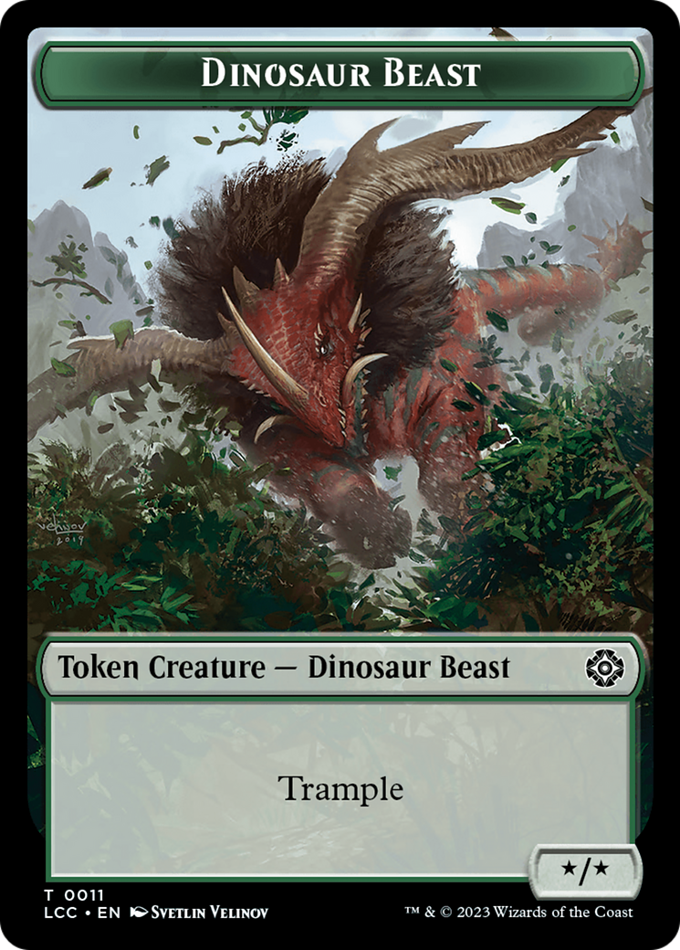 Dinosaur Beast // Dinosaur Double-Sided Token [The Lost Caverns of Ixalan Commander Tokens] | Gaming Infinity