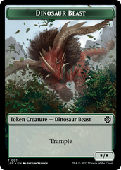 Dinosaur Beast // Dinosaur Double-Sided Token [The Lost Caverns of Ixalan Commander Tokens] | Gaming Infinity