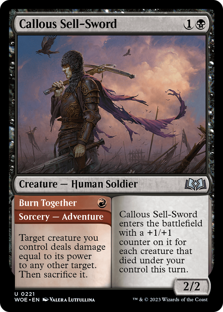 Callous Sell-Sword // Burn Together [Wilds of Eldraine] | Gaming Infinity