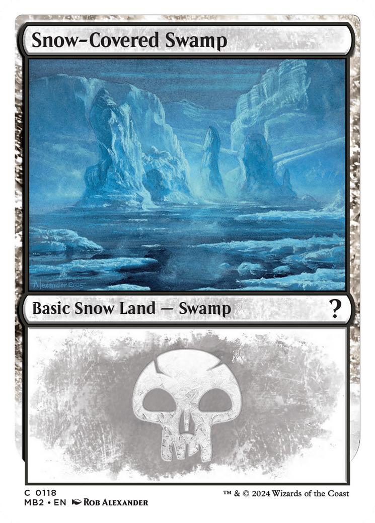 Snow-Covered Swamp (White Border) [Mystery Booster 2] | Gaming Infinity