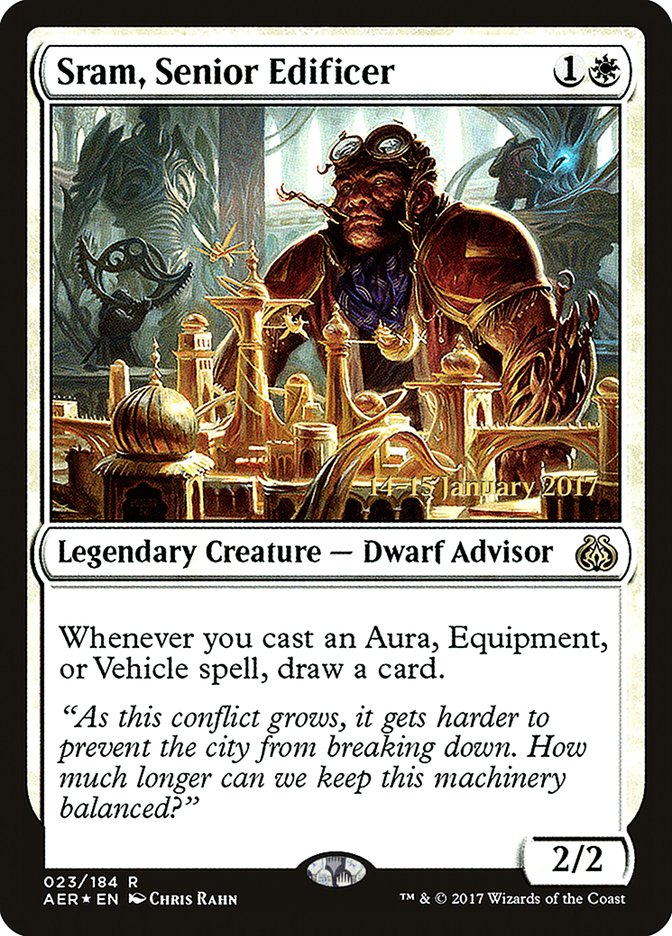 Sram, Senior Edificer [Aether Revolt Prerelease Promos] | Gaming Infinity