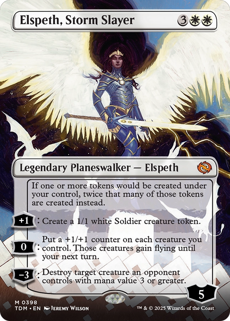 Elspeth, Storm Slayer (Borderless) [Tarkir: Dragonstorm] | Gaming Infinity