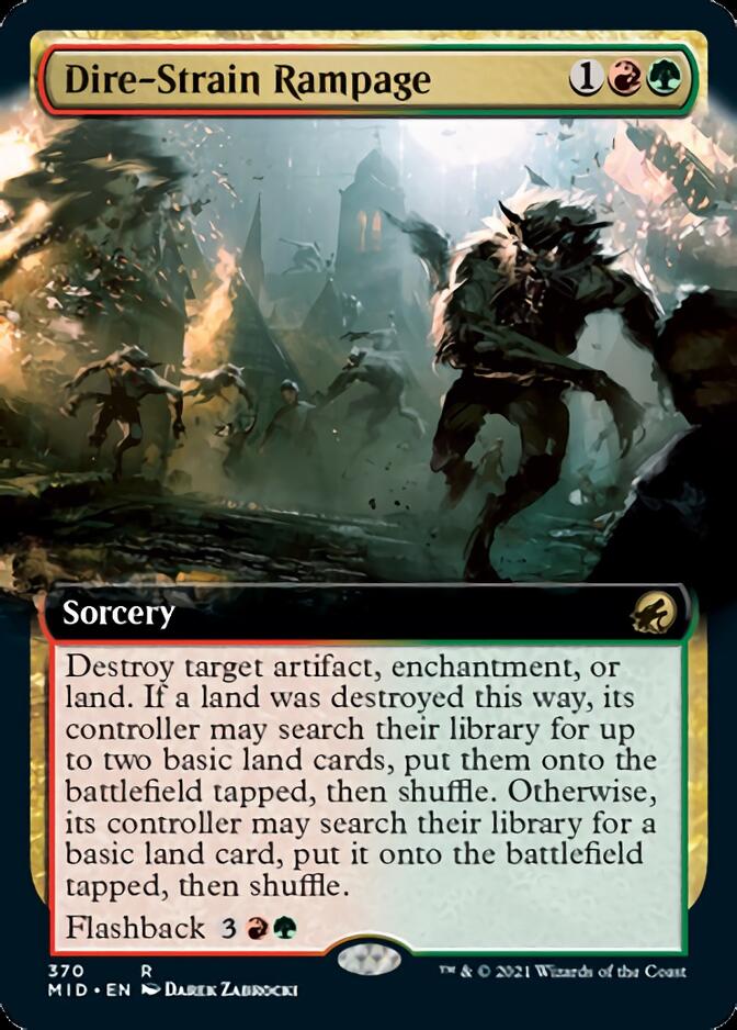 Dire-Strain Rampage (Extended Art) [Innistrad: Midnight Hunt] | Gaming Infinity
