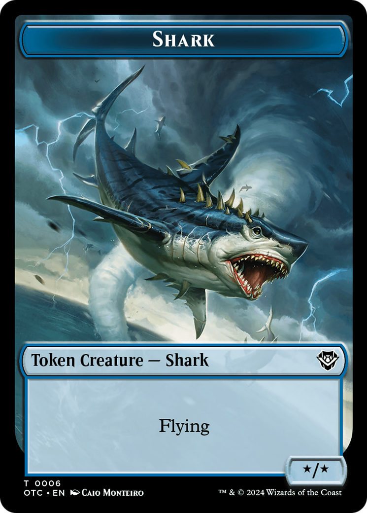 Ape // Shark Double-Sided Token [Outlaws of Thunder Junction Commander Tokens] | Gaming Infinity