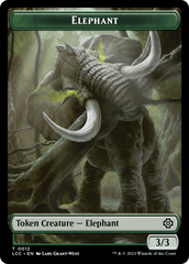 Elephant // Dinosaur (0010) Double-Sided Token [The Lost Caverns of Ixalan Commander Tokens] | Gaming Infinity