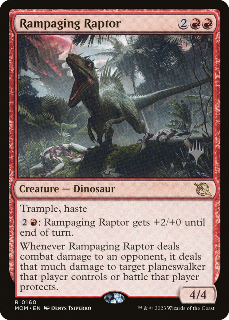 Rampaging Raptor (Promo Pack) [March of the Machine Promos] | Gaming Infinity