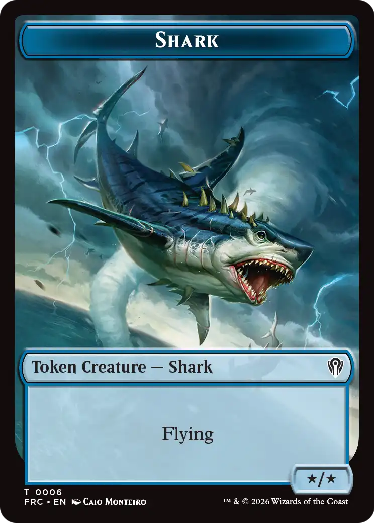 Warrior // Shark Double-Sided Token [Reality Fracture Commander Tokens] | Gaming Infinity