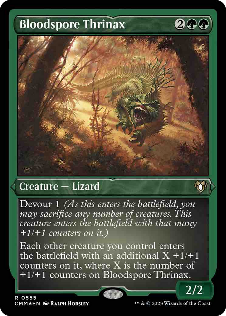 Bloodspore Thrinax (Foil Etched) [Commander Masters] | Gaming Infinity