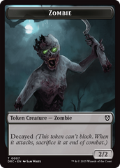 Timeless Dragon // Zombie (0007) Double-Sided Token [Aetherdrift Tokens] | Gaming Infinity