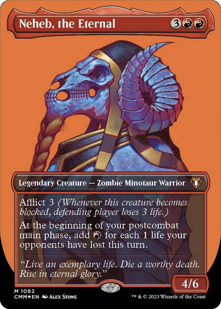 Neheb, the Eternal (Borderless Textured Foil Frame Break) [Commander Masters] | Gaming Infinity