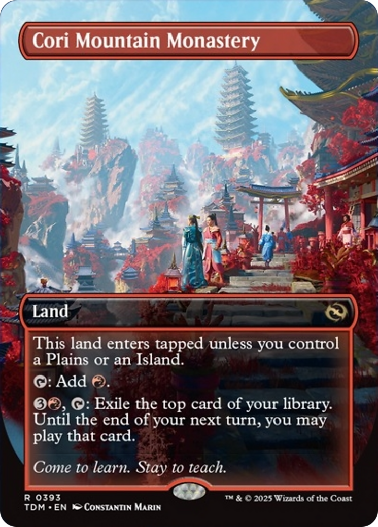 Cori Mountain Monastery (Borderless) [Tarkir: Dragonstorm] | Gaming Infinity