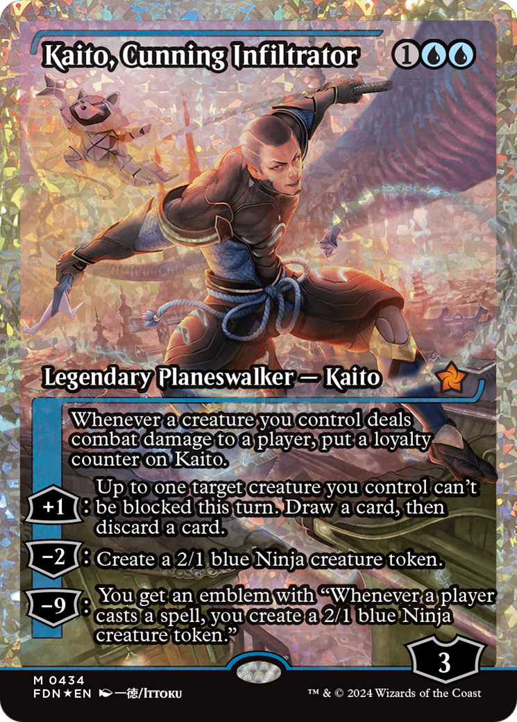 Kaito, Cunning Infiltrator (Showcase) (Frature Foil) [Foundations] | Gaming Infinity