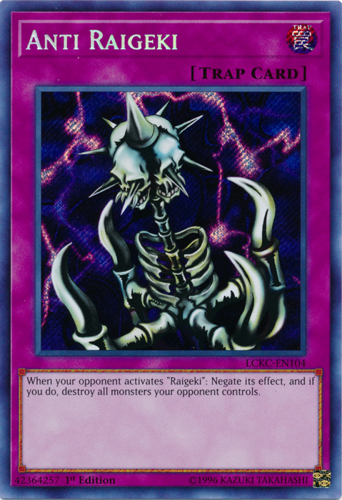 Anti Raigeki [LCKC-EN104] Secret Rare | Gaming Infinity