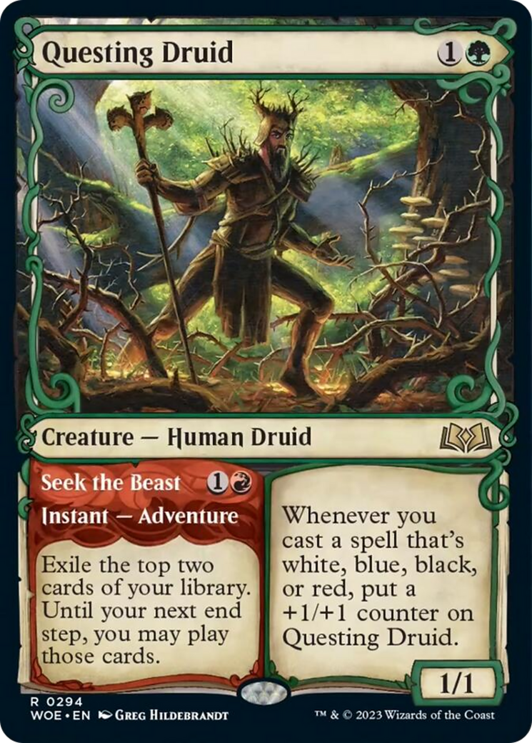 Questing Druid // Seek the Beast (Showcase) [Wilds of Eldraine] | Gaming Infinity