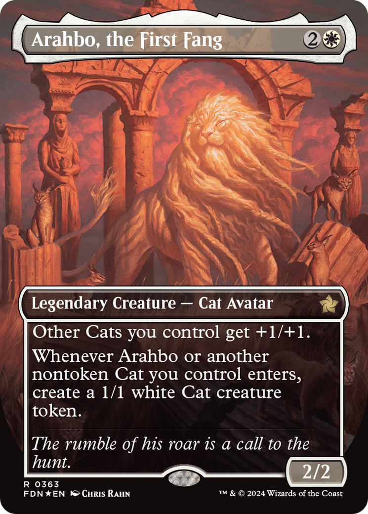 Arahbo, the First Fang (Borderless) (Mana Foil) [Foundations] | Gaming Infinity