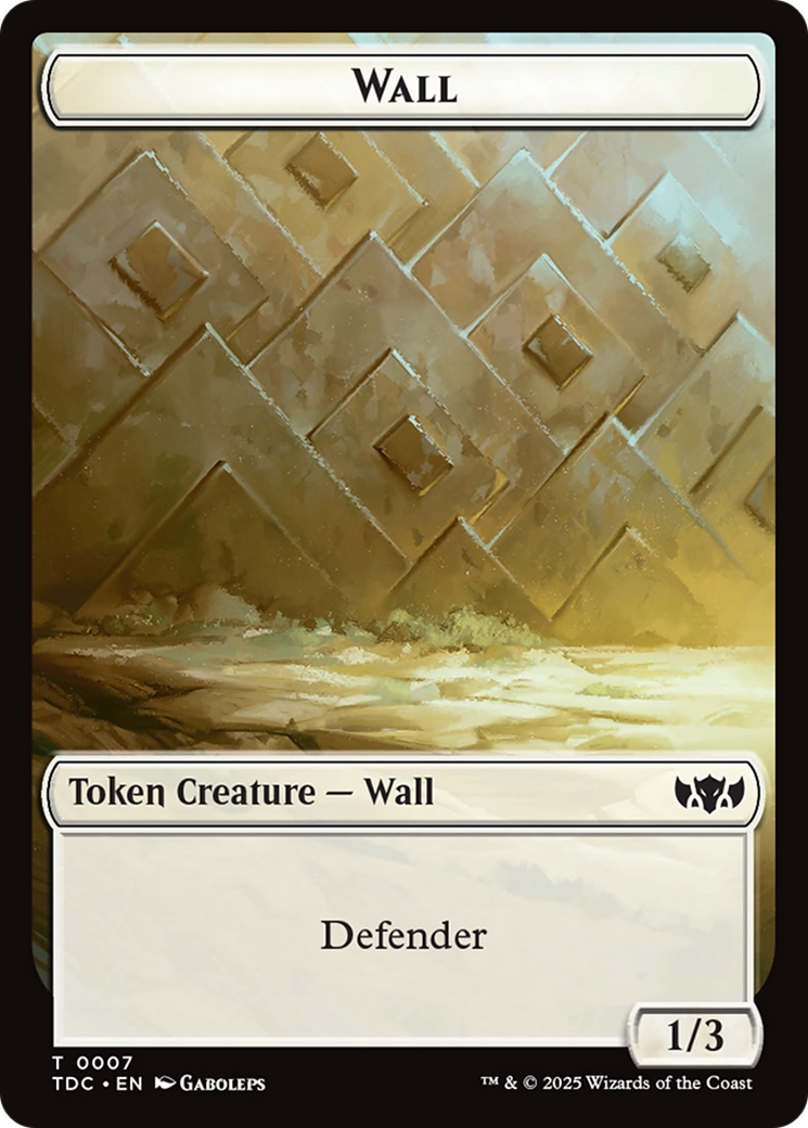 Wall // Spider Double-Sided Token [Tarkir: Dragonstorm Commander Tokens] | Gaming Infinity