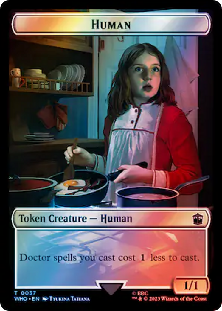 Human (0037) // Food (0059) Double-Sided Token (Surge Foil) [Doctor Who Tokens] | Gaming Infinity