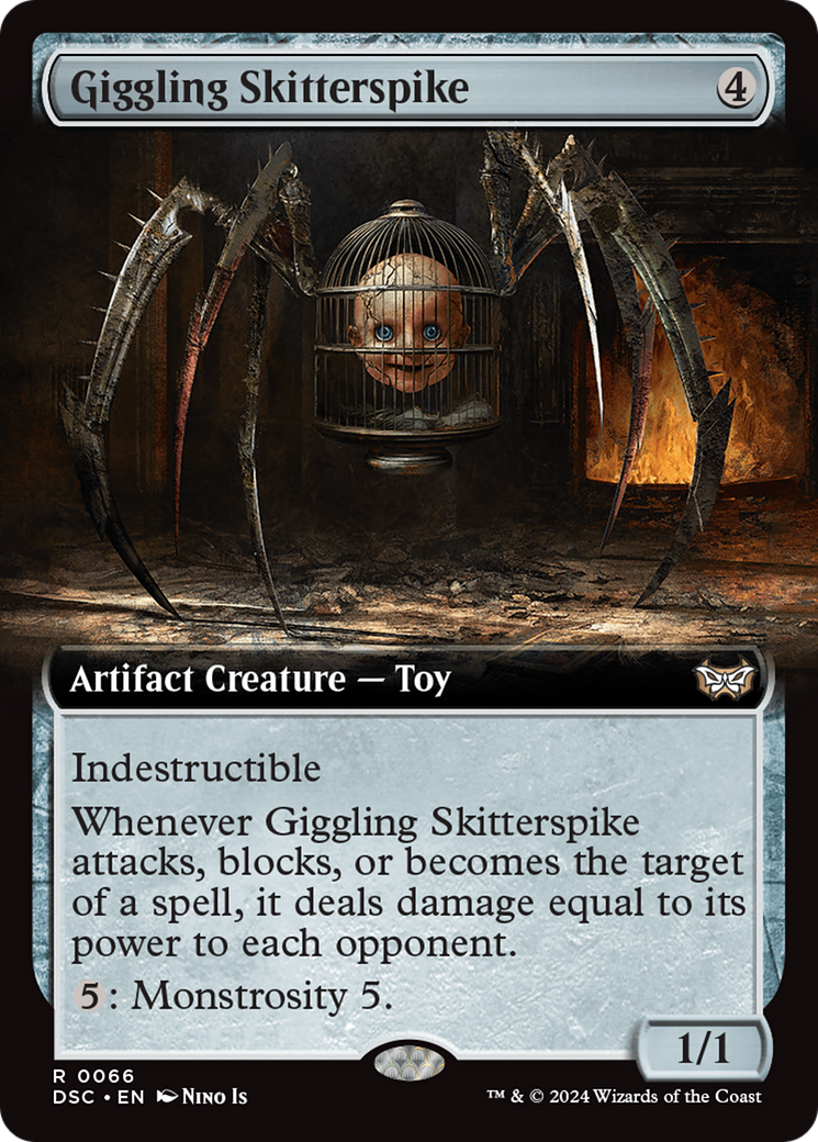 Giggling Skitterspike (Extended Art) [Duskmourn: House of Horror Commander] | Gaming Infinity