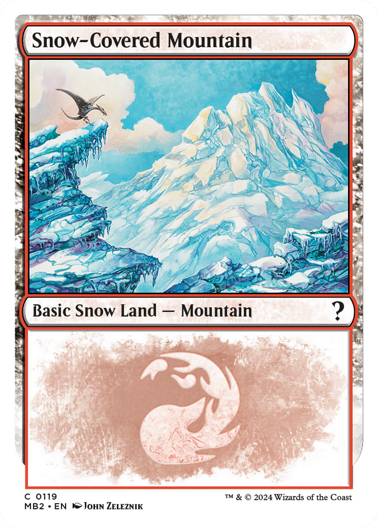 Snow-Covered Mountain (White Border) [Mystery Booster 2] | Gaming Infinity