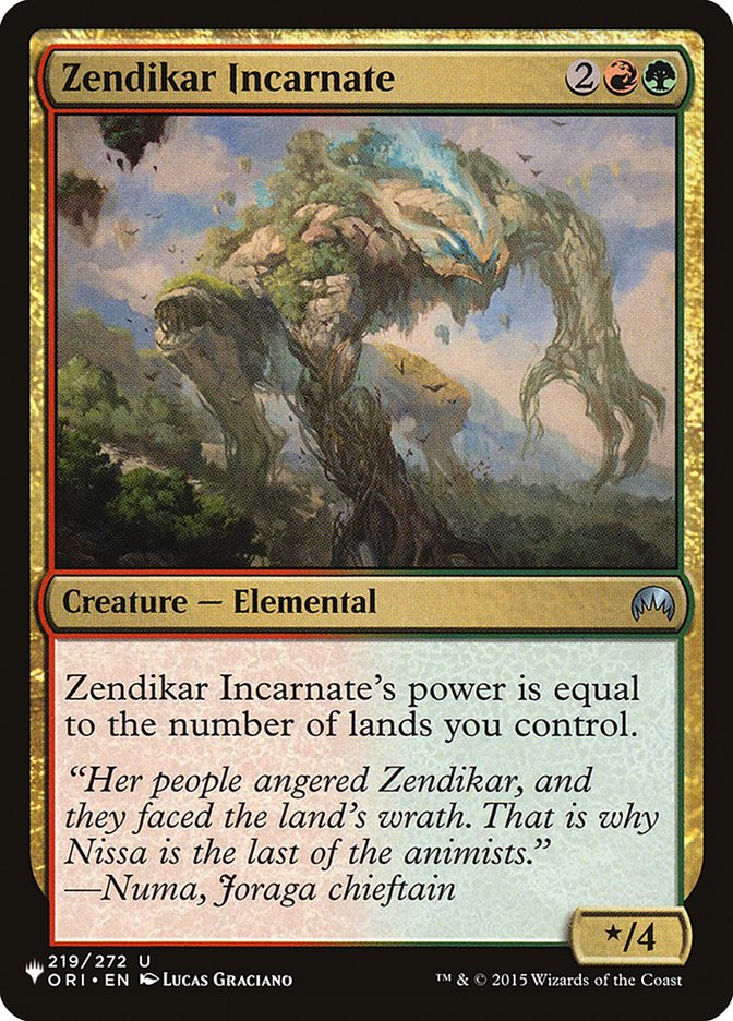 Zendikar Incarnate [The List] | Gaming Infinity