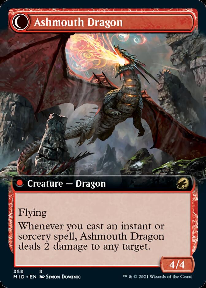 Smoldering Egg // Ashmouth Dragon (Extended Art) [Innistrad: Midnight Hunt] | Gaming Infinity