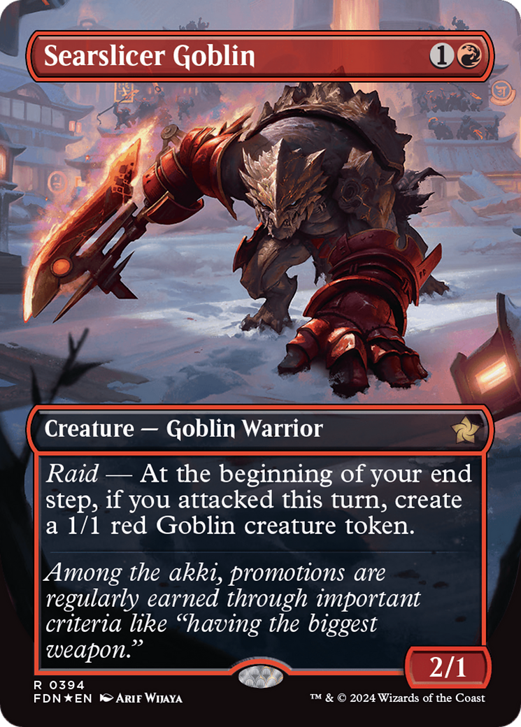 Searslicer Goblin (Borderless) (Mana Foil) [Foundations] | Gaming Infinity