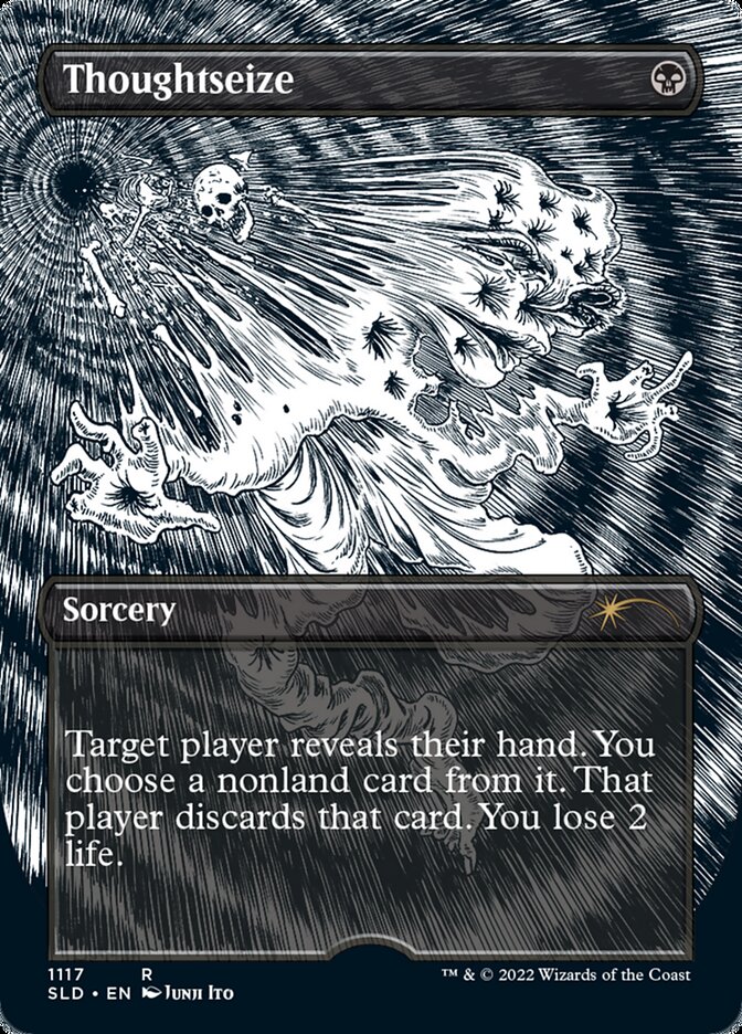 Thoughtseize (Borderless Etched Foil) [Secret Lair Drop Series] | Gaming Infinity