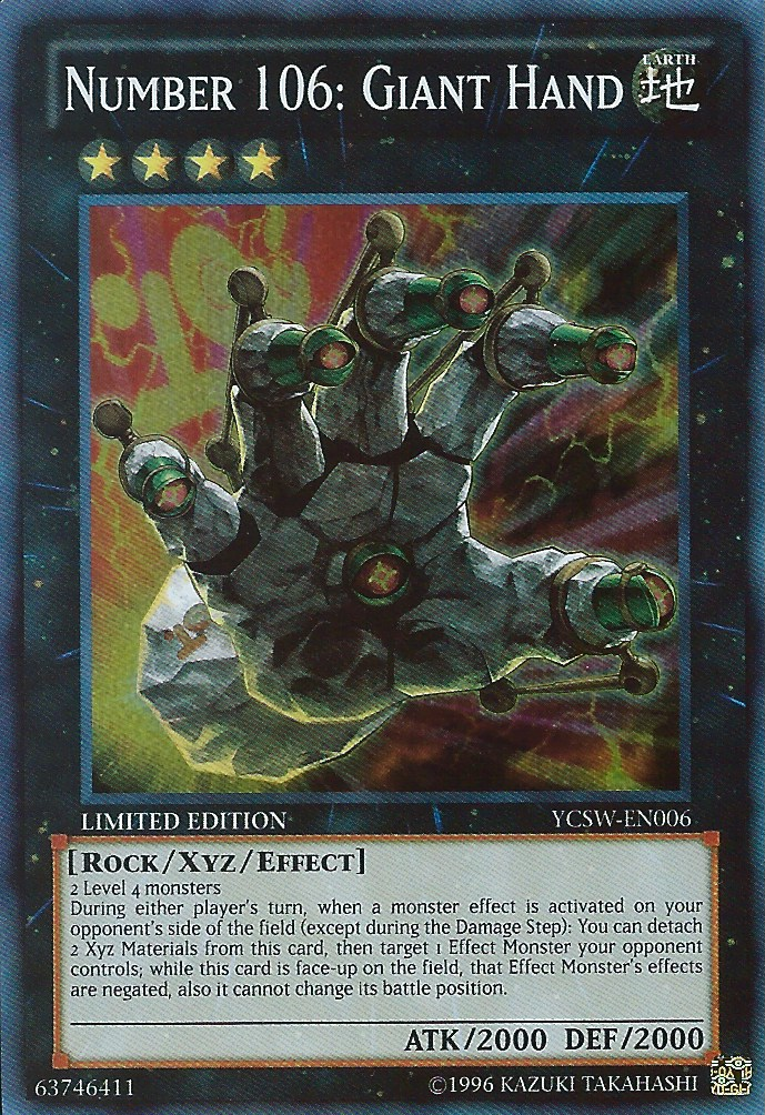 Number 106: Giant Hand [YCSW-EN006] Super Rare | Gaming Infinity