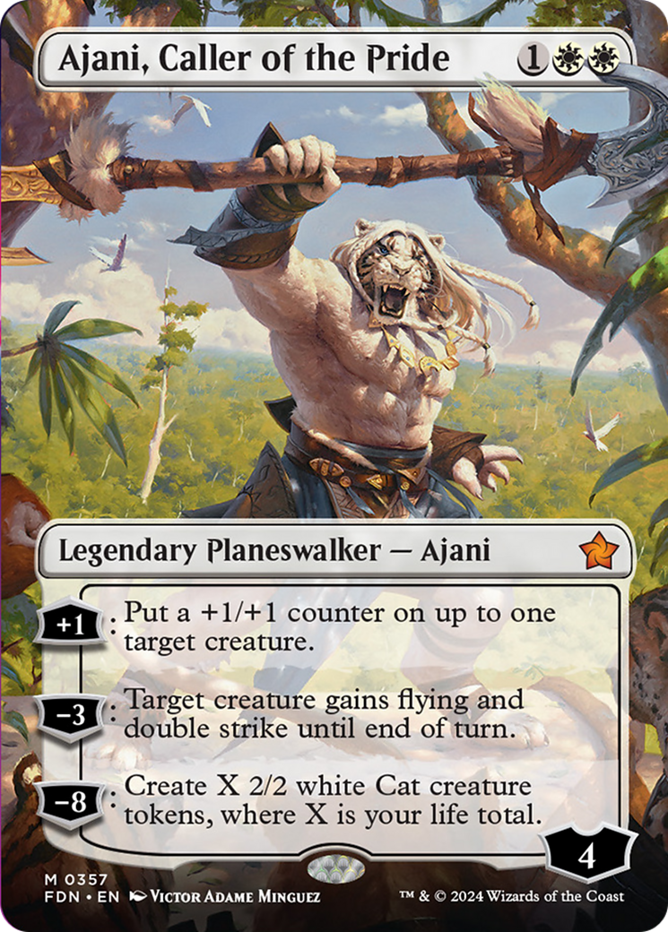 Ajani, Caller of the Pride (Borderless) [Foundations] | Gaming Infinity