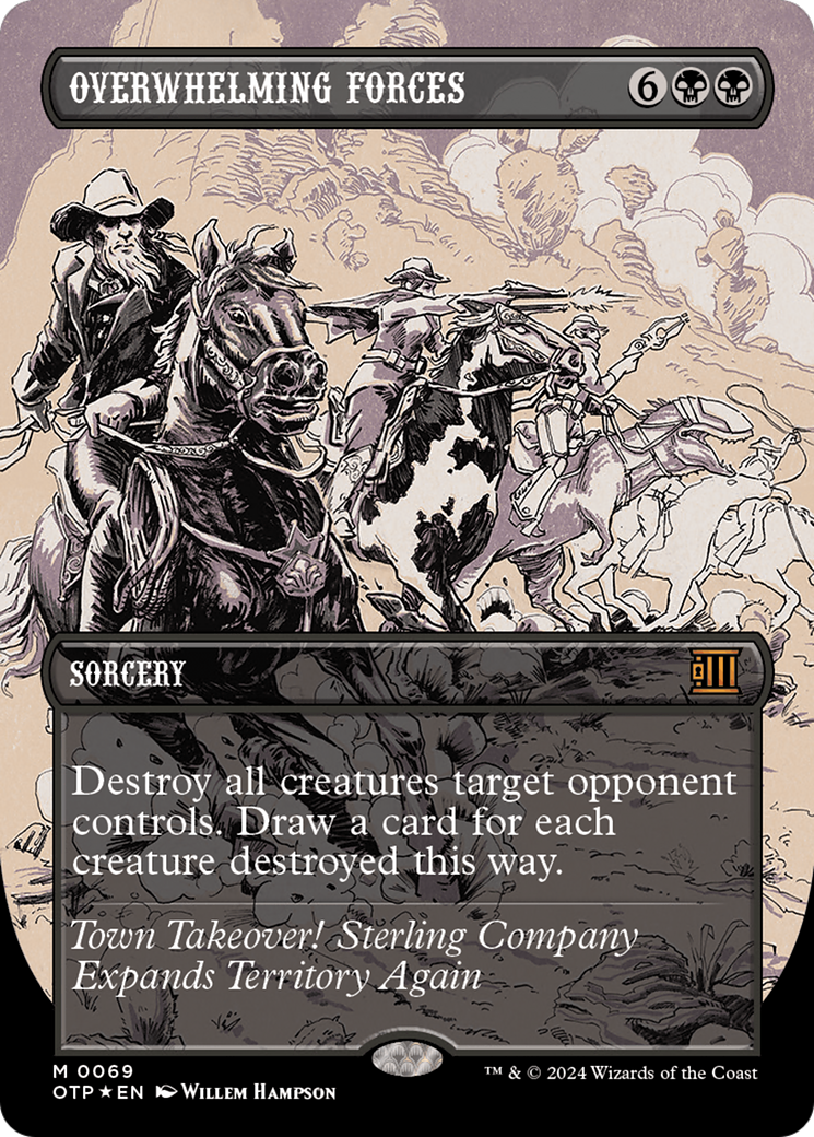 Overwhelming Forces (Textured Foil) [Outlaws of Thunder Junction: Breaking News] | Gaming Infinity