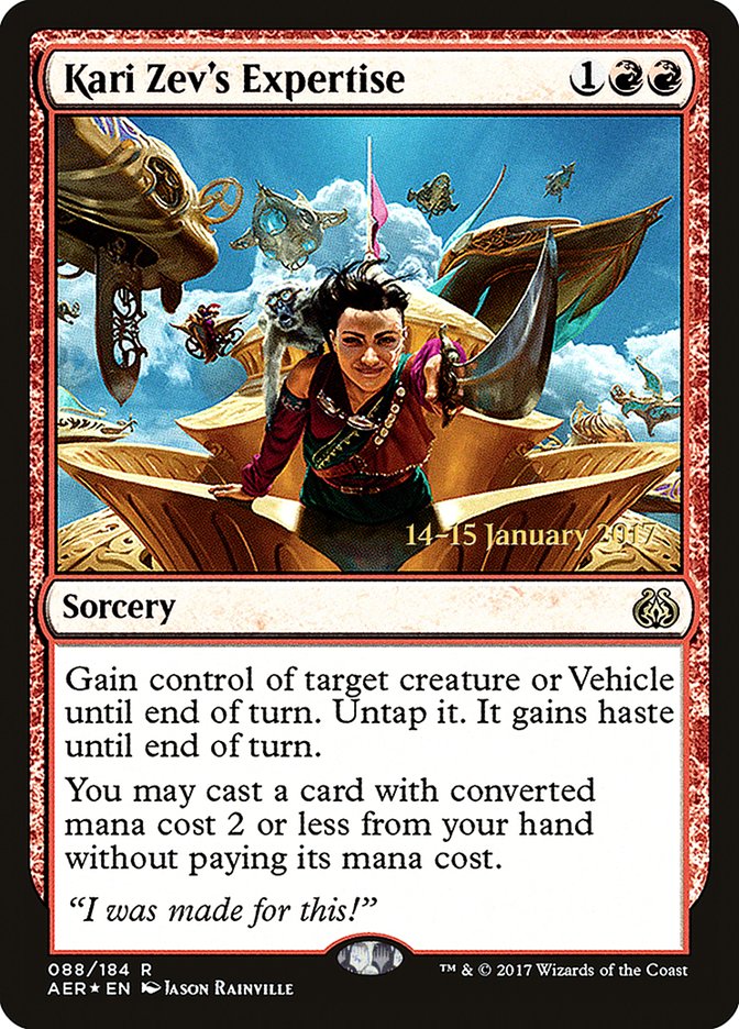 Kari Zev's Expertise [Aether Revolt Prerelease Promos] | Gaming Infinity