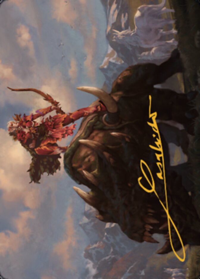 Meria's Outrider Art Card (Gold-Stamped Signature) [Dominaria United Art Series] | Gaming Infinity