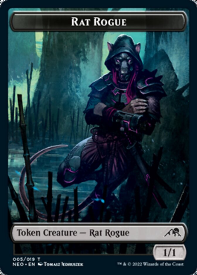 Samurai // Rat Rogue Double-sided Token [Kamigawa: Neon Dynasty Tokens] | Gaming Infinity