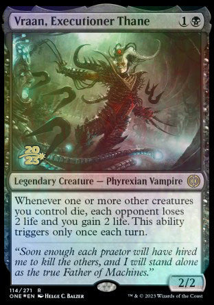 Vraan, Executioner Thane [Phyrexia: All Will Be One Prerelease Promos] | Gaming Infinity