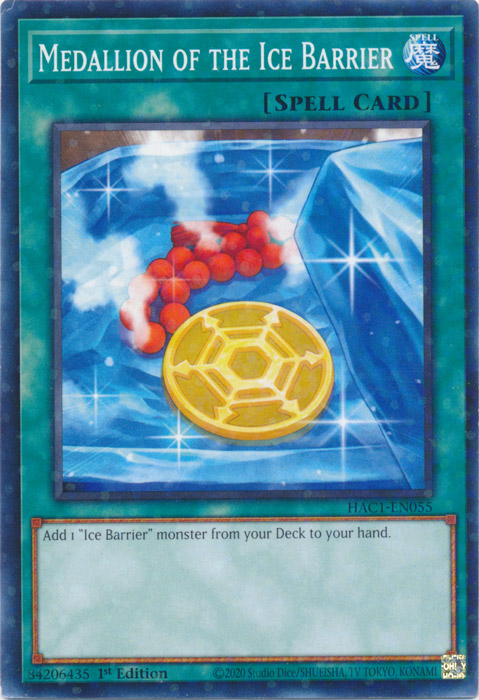 Medallion of the Ice Barrier (Duel Terminal) [HAC1-EN055] Parallel Rare | Gaming Infinity