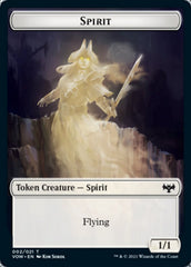Human (001) // Spirit (002) Double-sided Token [Innistrad: Crimson Vow Tokens] | Gaming Infinity