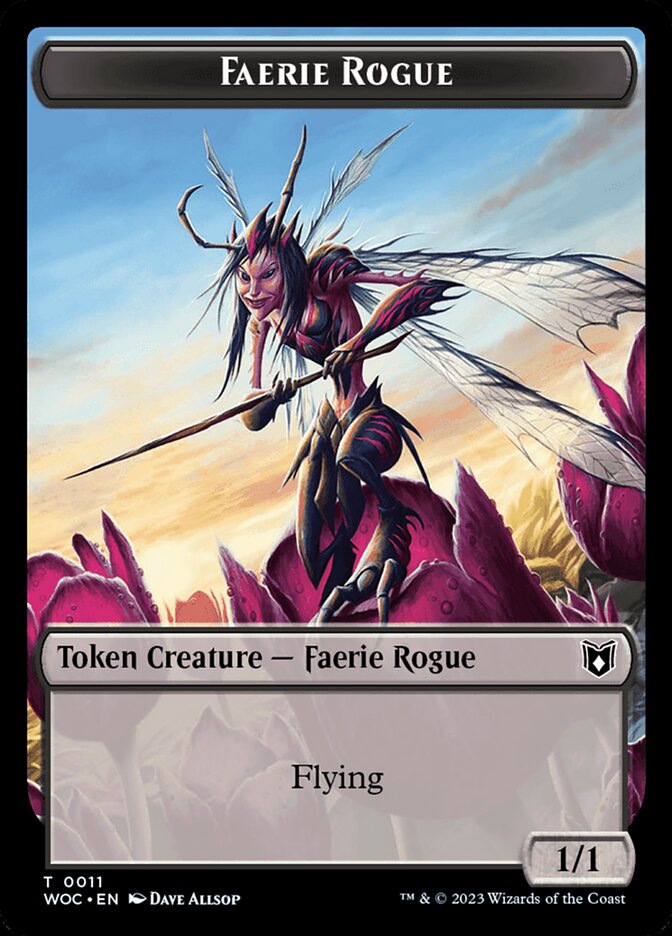 Faerie Rogue // Faerie (0011) Double-Sided Token [Wilds of Eldraine Commander Tokens] | Gaming Infinity