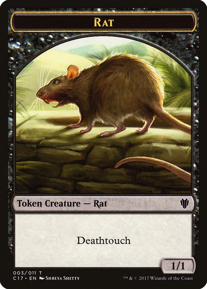 Cat Warrior (008) // Rat (003) Double-Sided Token [Commander 2017 Tokens] | Gaming Infinity